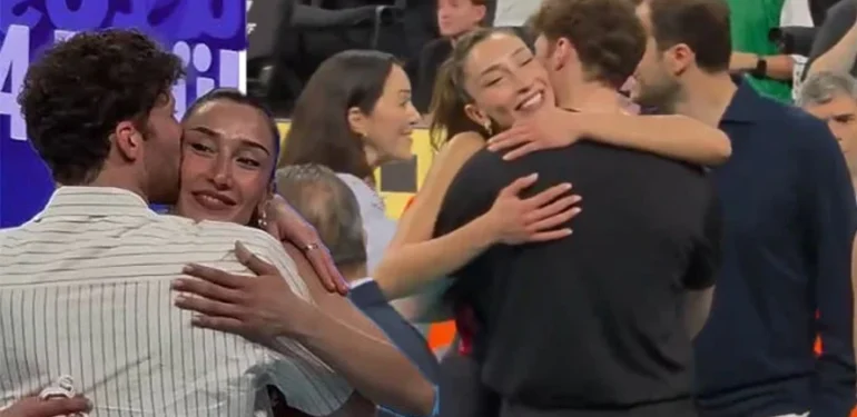 Hande Baladın Maç bitti aşkına koştu